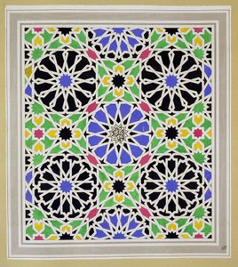 Mozaik járda a Sultana öltözőjében, Alhambra, „The Arabian Antiquities of Spain”, 1815-ben